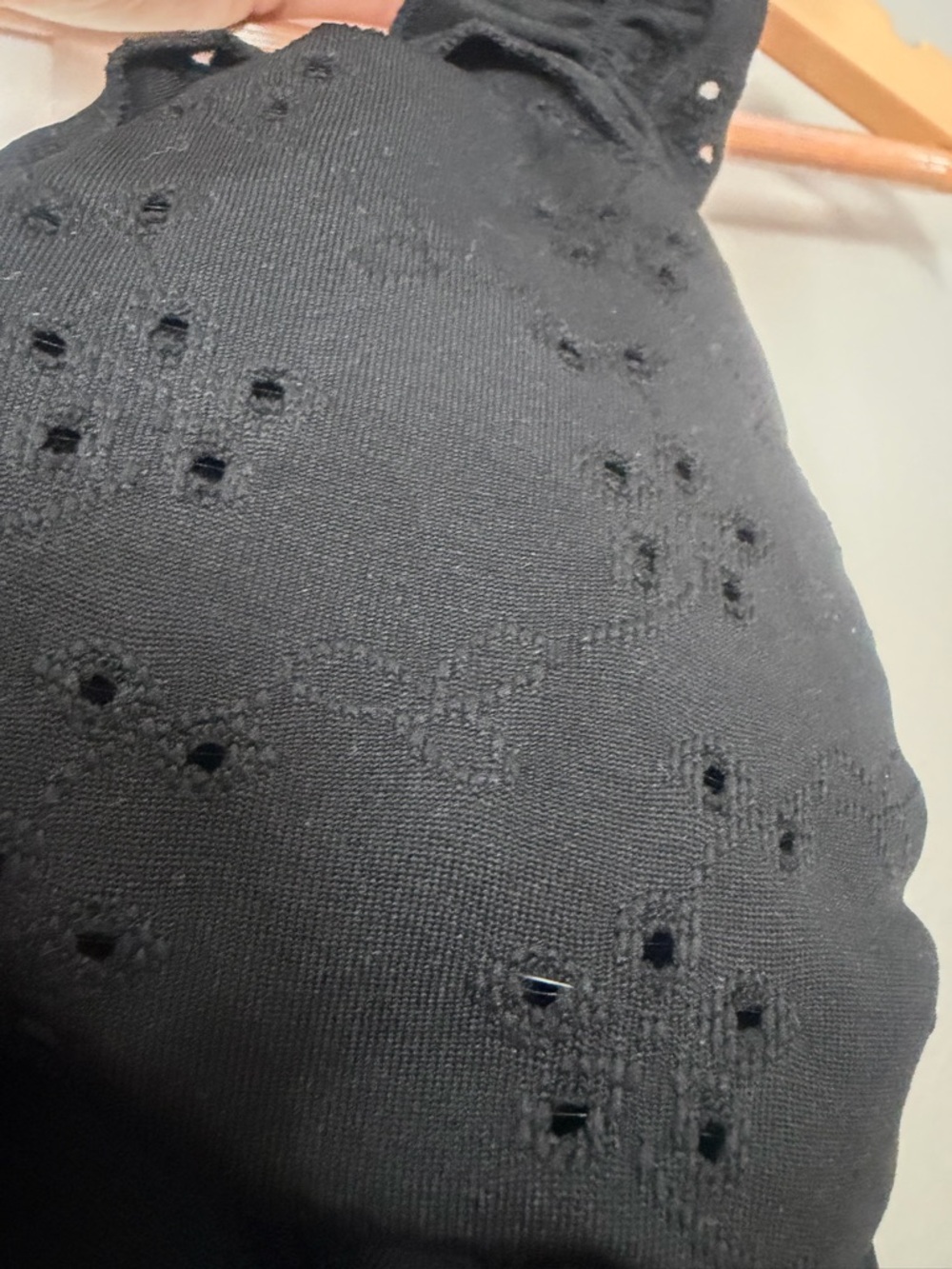 Black Eyelet Ruffle One-Piece Swimsuit - Picture 5 of 9